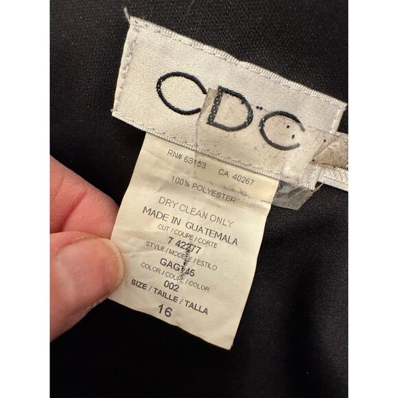 VIntage 90s Whimsigoth Black Midi Dress Sheer Lined Ruffle Fairygrunge Vneck Med - Picture 2 of 9